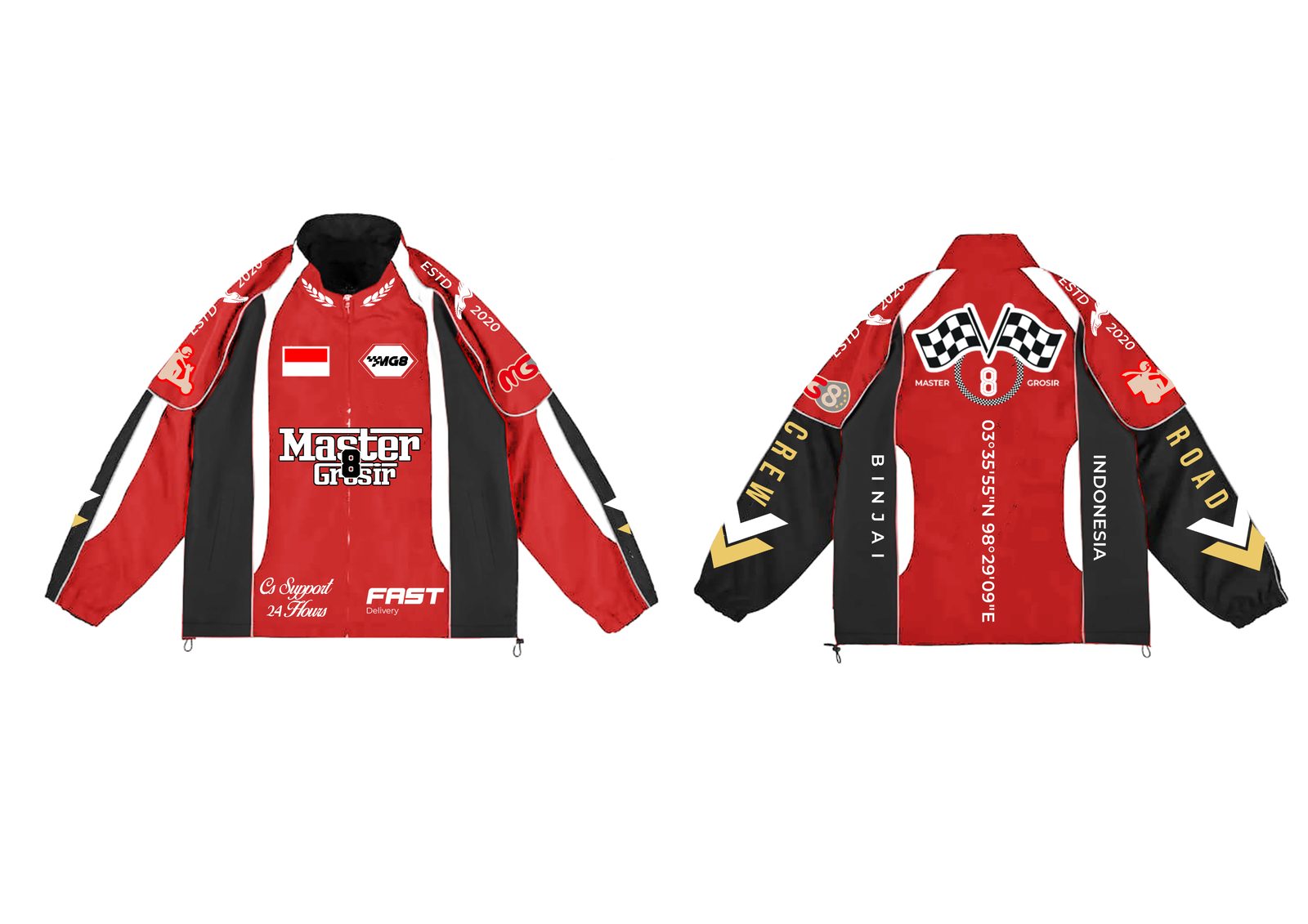 Jaket tim merah hitam Master Grosir